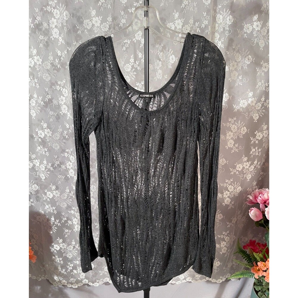 Gray Goth Distressed Sweater Size Medium Dark Romance Whimsigoth Punk Pullover